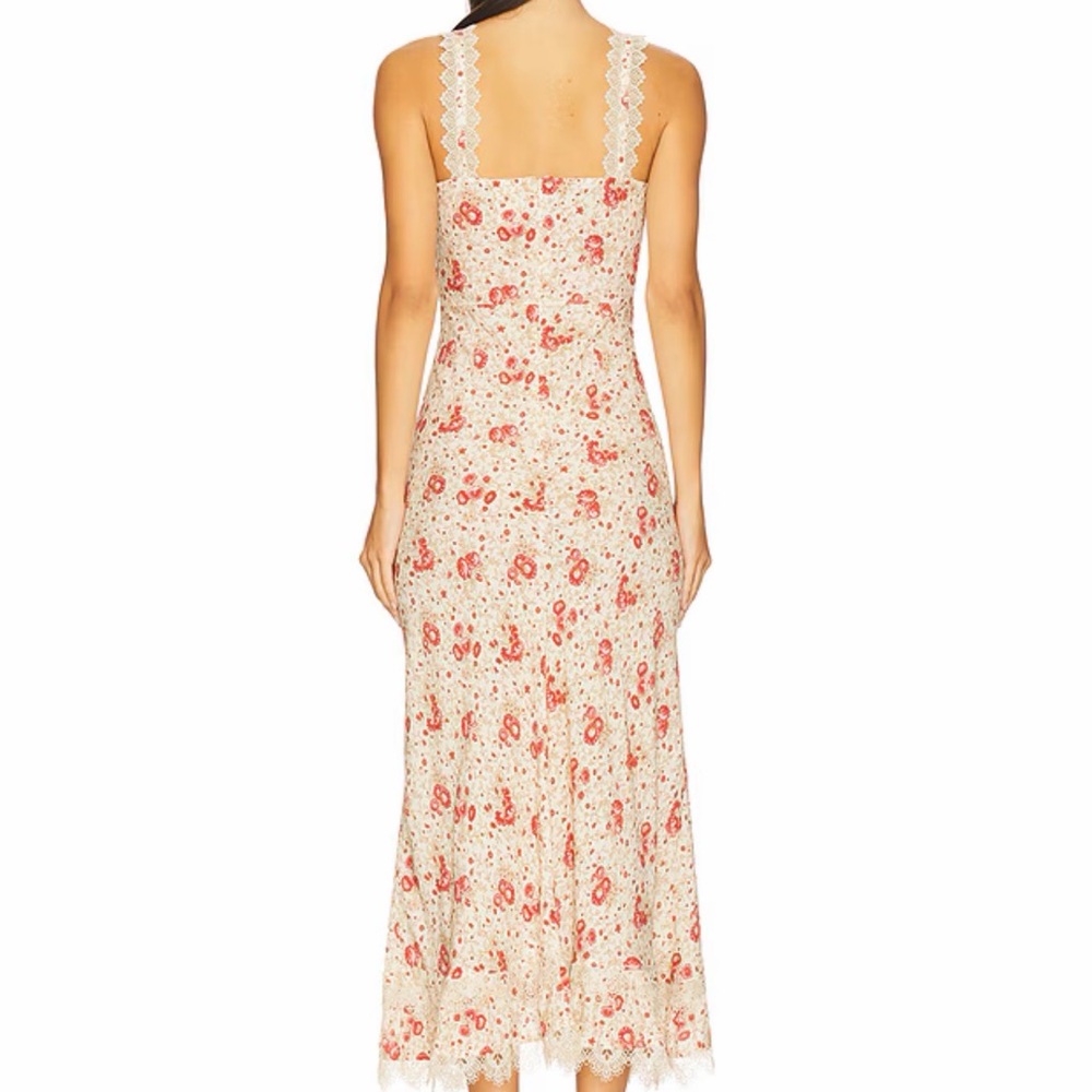 Cinq a Sept Stevie Ruched Lace Trim Cocktail Dress - Picture 6 of 12